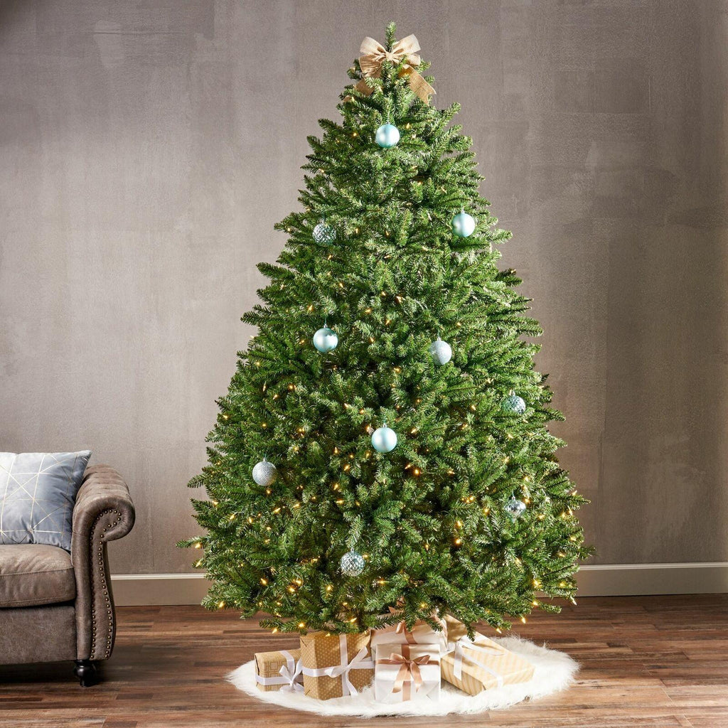 7.5-foot Norway Spruce Pre-Lit Clear LED Hinged Artificial Christmas Tree