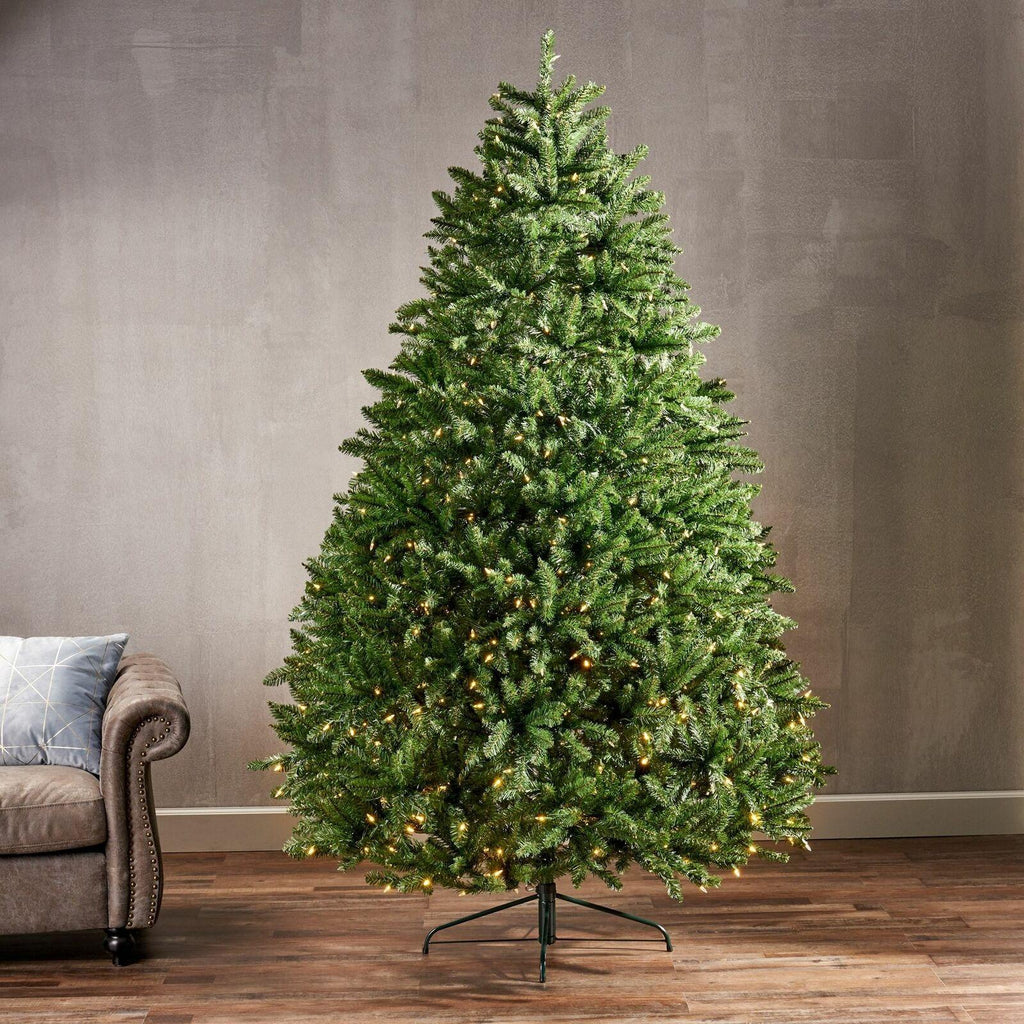 7.5-foot Norway Spruce Pre-Lit Clear LED Hinged Artificial Christmas Tree
