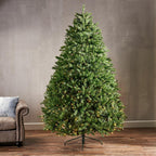 7.5-foot Norway Spruce Pre-Lit Clear LED Hinged Artificial Christmas Tree