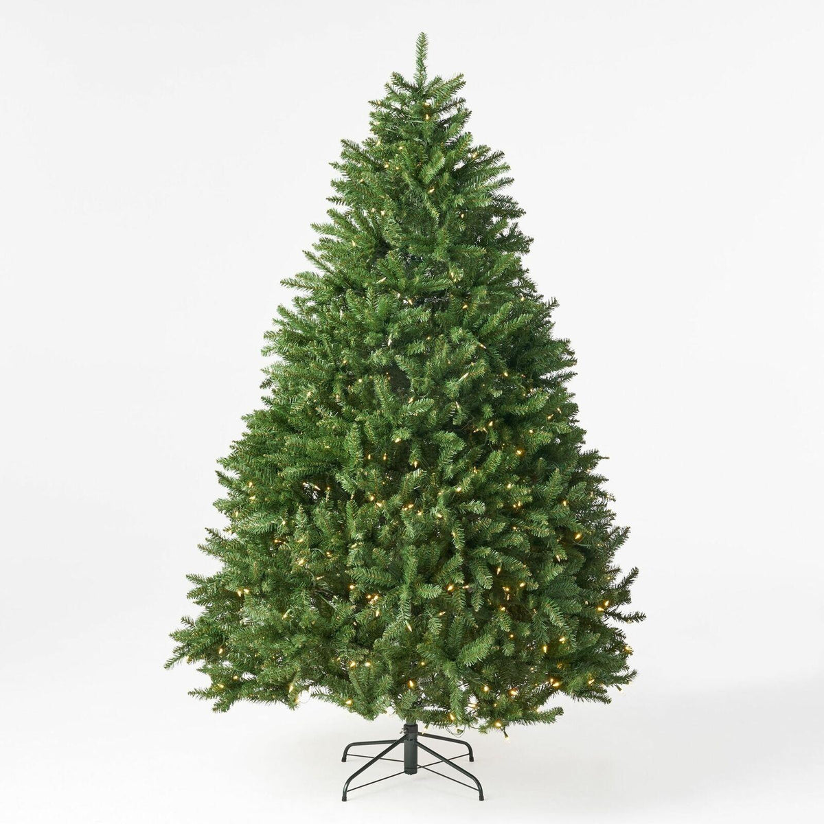 7.5-foot Norway Spruce Pre-Lit Clear LED Hinged Artificial Christmas Tree