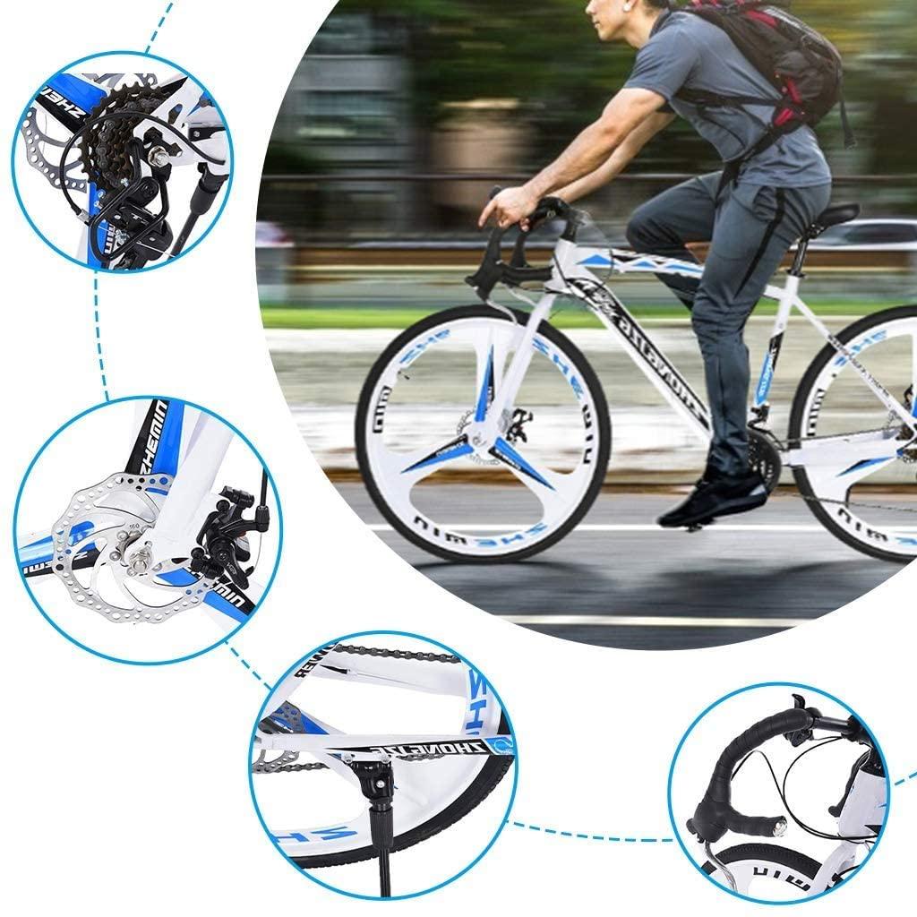 26" Road Bike,21 Speed Bicycles with Double Suspension/s Derailleur/MTB,High Carbon Steel Bicicleta for Man Women