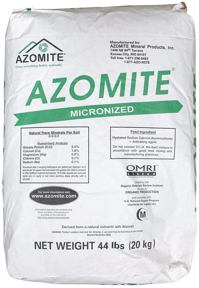 azomite raw supply organic trace mineral powder 44lb micronized, white