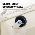 Suitcases Set on Wheels, 20 Inch White Carry-on Luggage 2 Piece Set with 13" Hard Shell Train Case Womens, Cream White