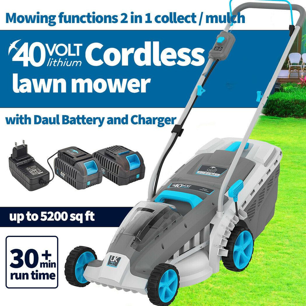 swift Double 40V Brushless 18IN Cordless Lawn Mower with Battery & Changer