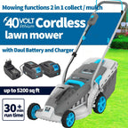 swift Double 40V Brushless 18IN Cordless Lawn Mower with Battery & Changer