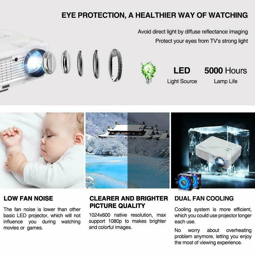 eug android smart projector home theater wifi proyector tv hdmi airplay for ios