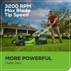 60V 21" Brushless (Self-Propelled) Cordless Lawn Mower, 2 x 4.0Ah Batteries (3/4 Acre, Rapid Charger, 4-in-1, LED Lights, IPX4)