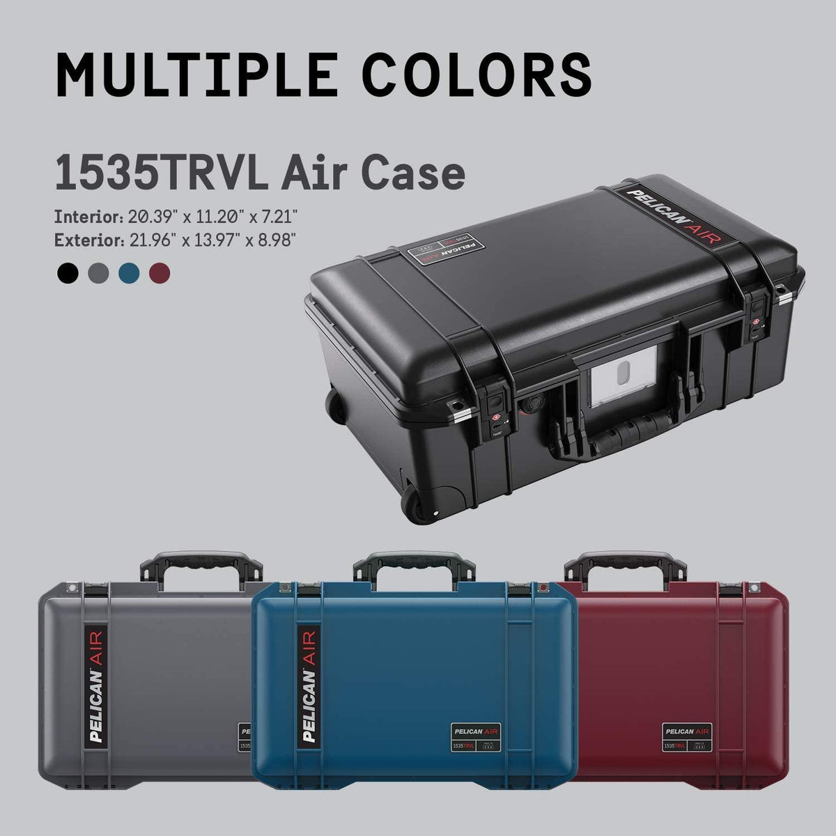 Pelican Air 1535 Travel Case - Carry On Luggage (Blue)