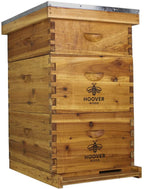 hoover hives 10 frame langstroth beehive dipped in 100% beeswax includes wooden frames &amp; waxed foundations (2 deep boxes, 1 medium box)