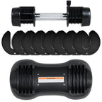 Pair Of 12.5 Lbs Adjustable Dumbbell With Handle And Weight Plate For Home Gym Black