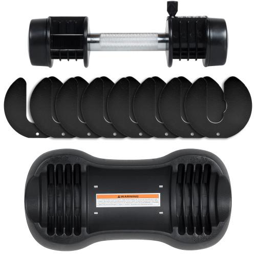 Pair Of 12.5 Lbs Adjustable Dumbbell With Handle And Weight Plate For Home Gym Black