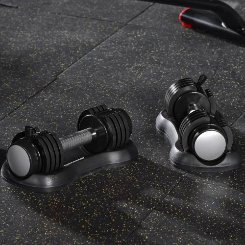 Pair Of 12.5 Lbs Adjustable Dumbbell With Handle And Weight Plate For Home Gym Black