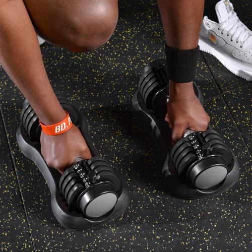 Pair Of 12.5 Lbs Adjustable Dumbbell With Handle And Weight Plate For Home Gym Black