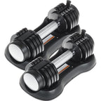 Pair Of 12.5 Lbs Adjustable Dumbbell With Handle And Weight Plate For Home Gym Black