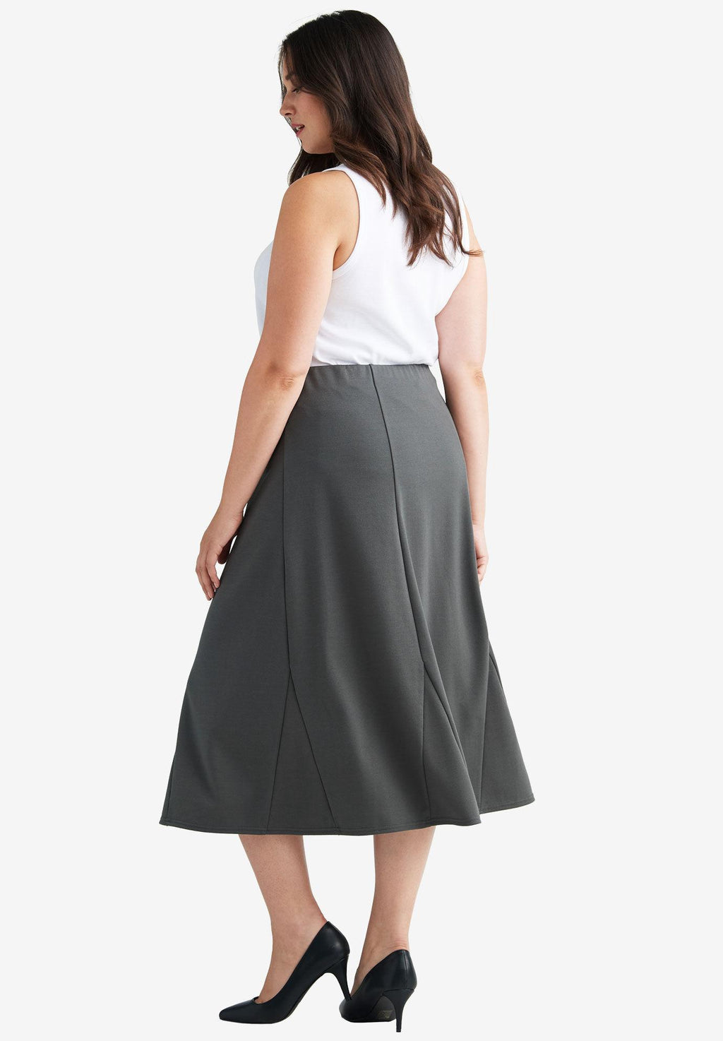 flared elastic waist skirt