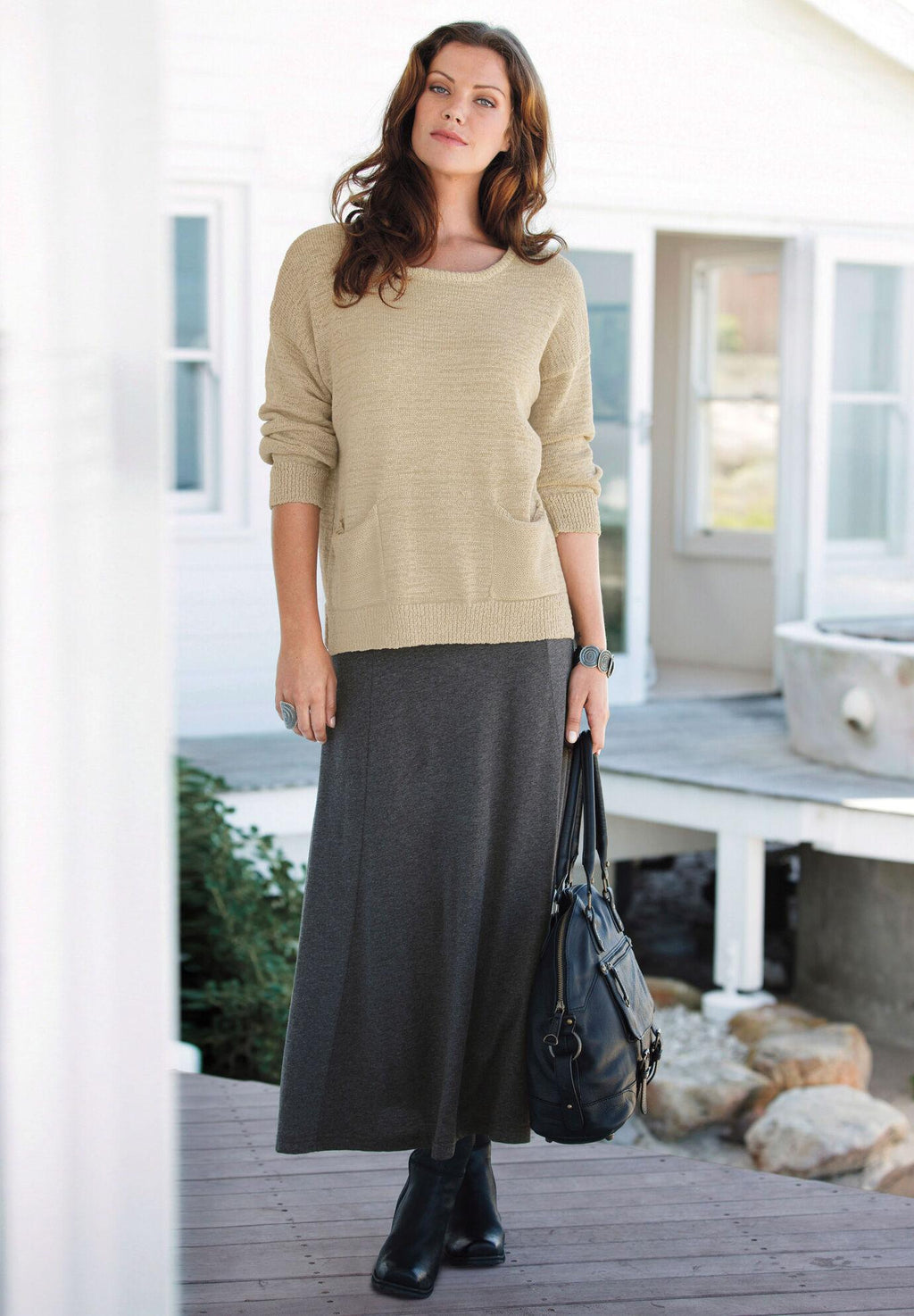 flared elastic waist skirt