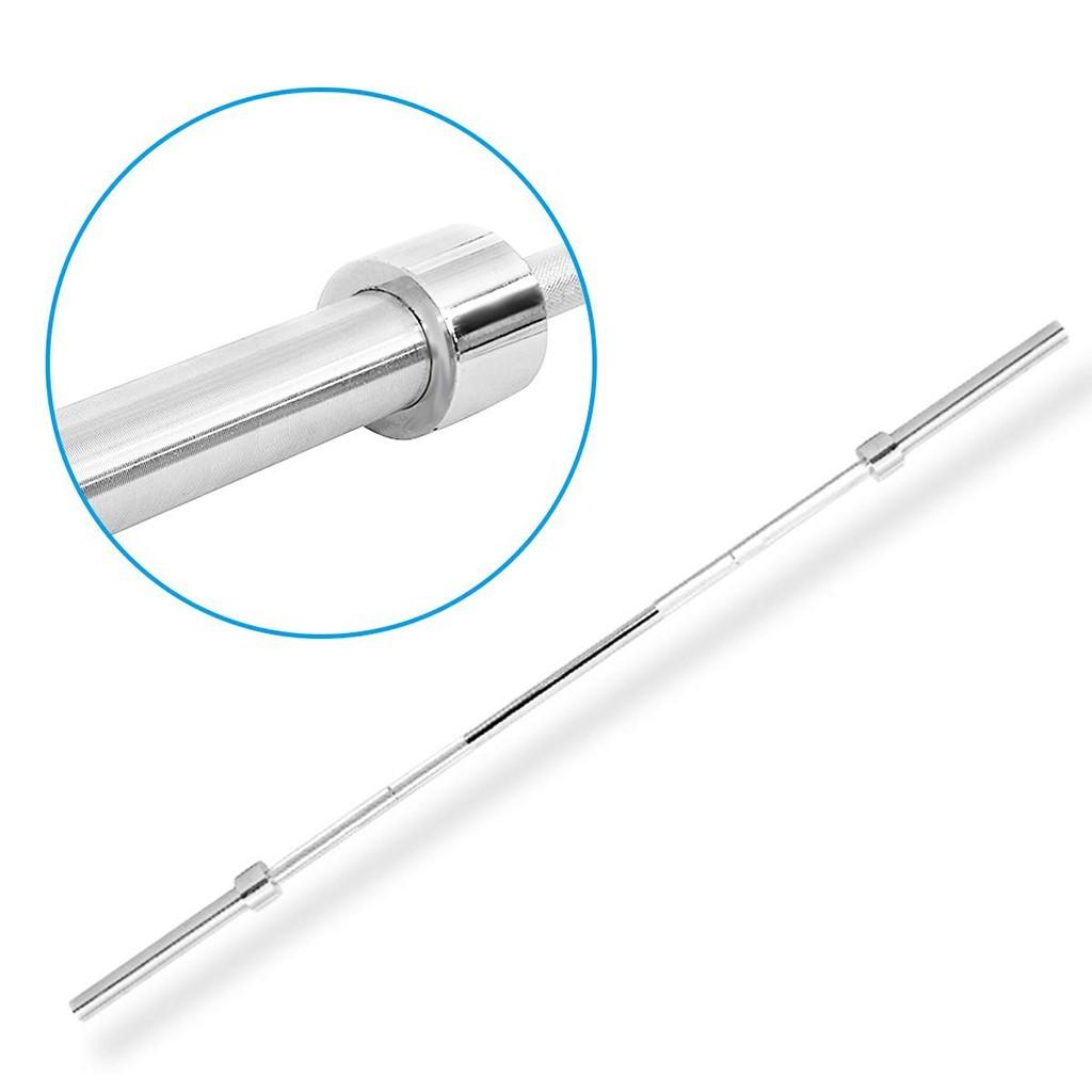 GesOes Olympic Bar for Weightlifting and Power Lifting Barbell Weight Training Bar,198-Pound Capacity,Silver