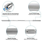 GesOes Olympic Bar for Weightlifting and Power Lifting Barbell Weight Training Bar,198-Pound Capacity,Silver