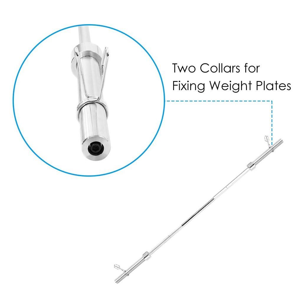 GesOes Olympic Bar for Weightlifting and Power Lifting Barbell Weight Training Bar,198-Pound Capacity,Silver