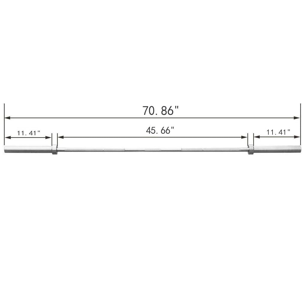 GesOes Olympic Bar for Weightlifting and Power Lifting Barbell Weight Training Bar,198-Pound Capacity,Silver