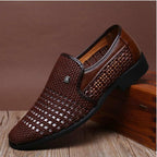Summer Breathable Middle-Aged Cut-Outs Slip On Shoes