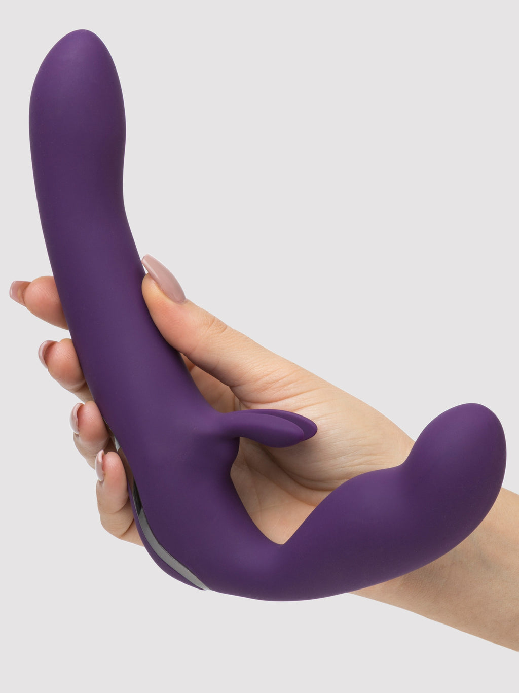 Desire Luxury Rechargeable Strapless Strap-On Dildo Vibrator, Purple