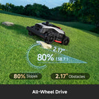 [All-Terrain Wire-Free]  A3 AWD 2000 Robot Lawn Mower, 360° 3D LiDAR &amp; AI Dual Vision Smart Robotic Mowers for 0.5 Acre, 80% Slopes &amp; 45min Fast Charge, 1.97" EdTrimming, 4G GPS Anti-Theft