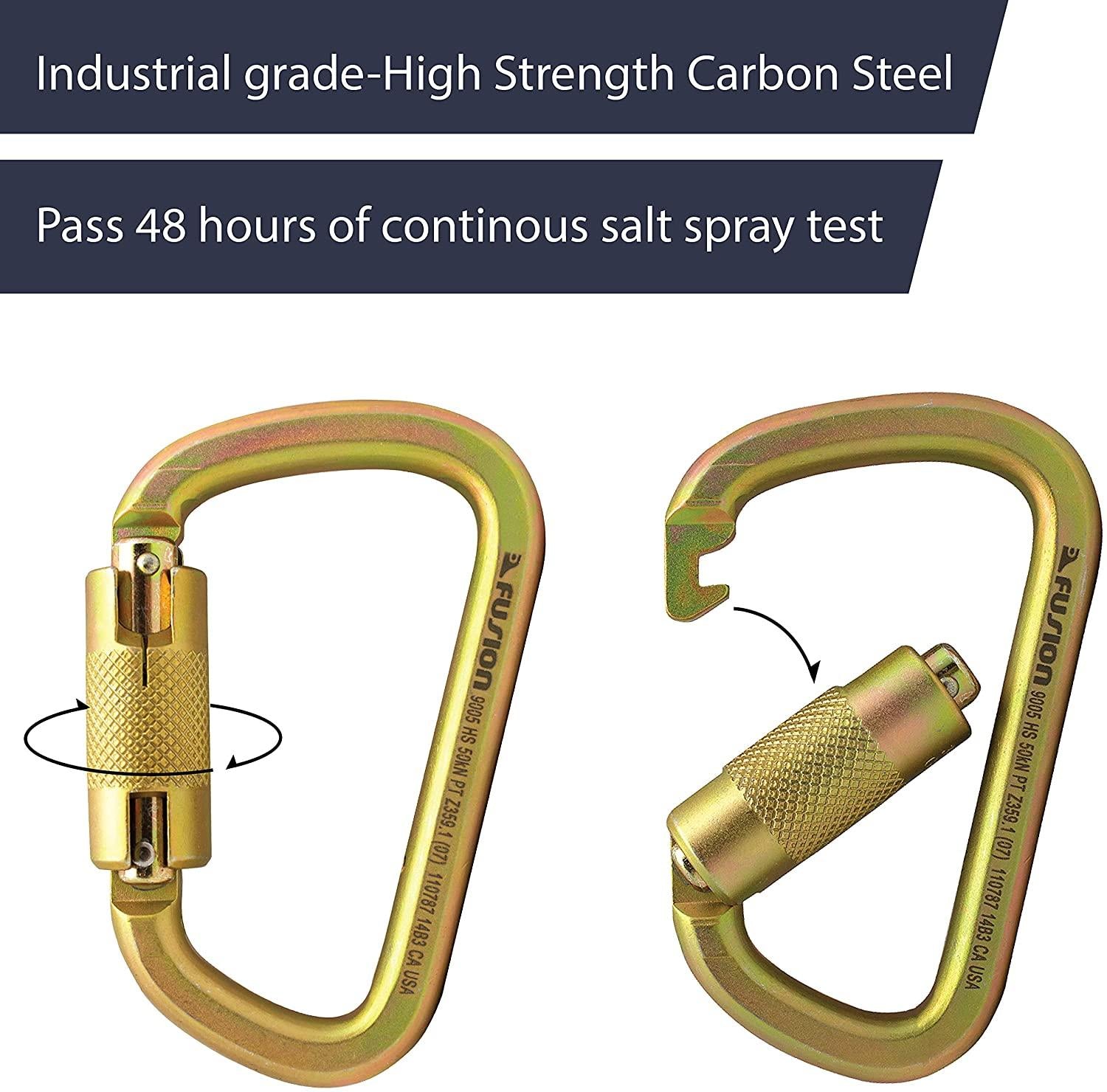Fusion Climb Tacoma Steel High Strength Auto Lock Modified D-shaped Carabiner 10-Pack