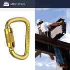 Fusion Climb Tacoma Steel High Strength Auto Lock Modified D-shaped Carabiner 10-Pack