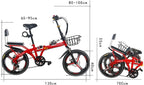 CHICAI Bike 7 Speed Folding Mini Compact High-Carbon Steel Bicycle, Disc Brake, 16in/20in Wheels, Back Rack (Color : White, Size : 20in)