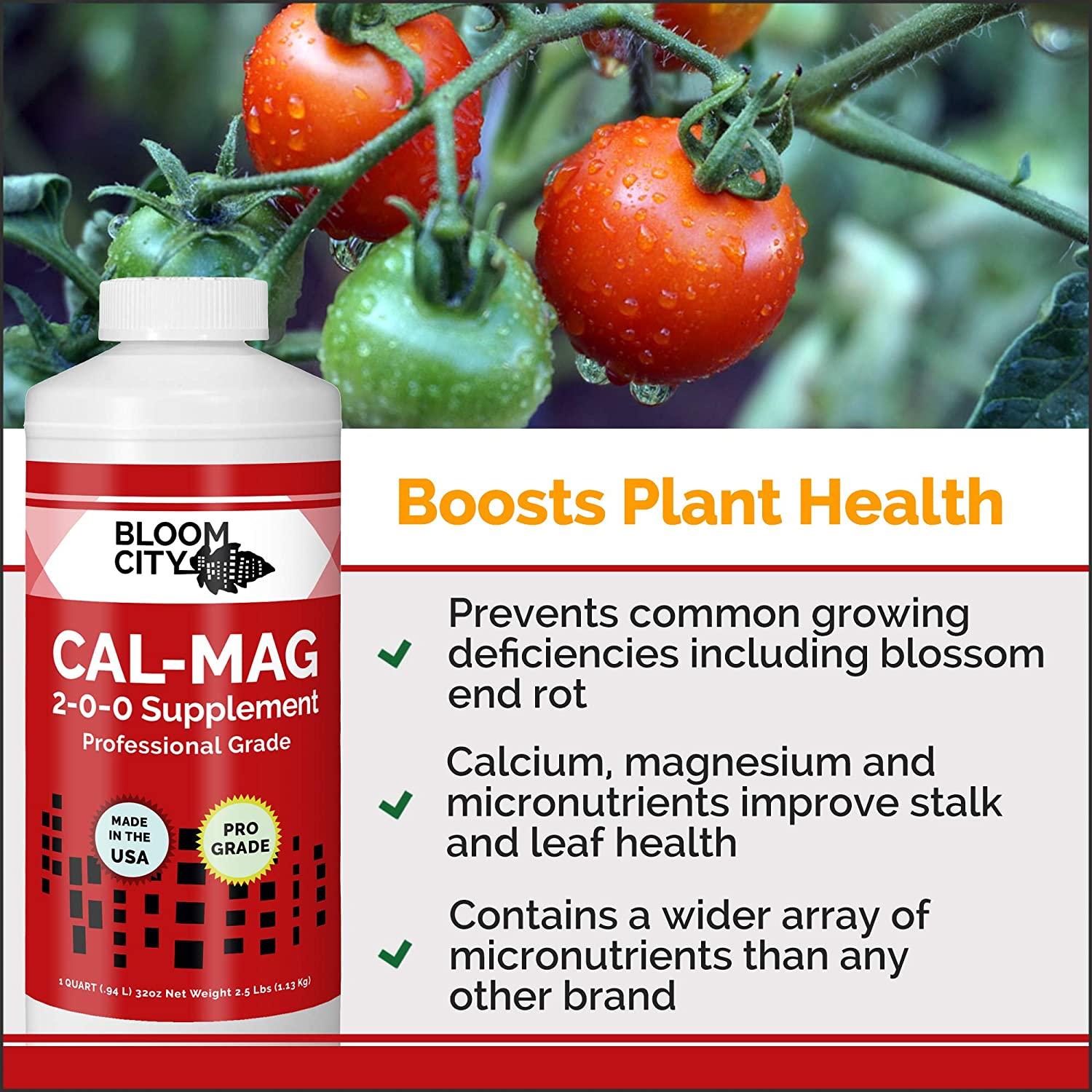 bloom city professional grade ultra pure cal-mag growing fertilizer, 5 gallon (640 oz)