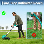String Trimmer Cordless - Weed Wacker Battery Powered Electric Weed Trimmer with 2x2.0Ah Batteries, 12" Grass Cutter Auto Line Feed, Lawn Trimmer with 8 Pcs Spools, Lightweight Edger Lawn Tool