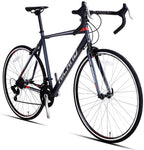 Hiland Vernier Road Bike Steel 700C Racing Bicycle for Men Urban City Commuter Bike  14 Speed Bike Black 58cm