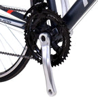 Hiland Vernier Road Bike Steel 700C Racing Bicycle for Men Urban City Commuter Bike  14 Speed Bike Black 58cm