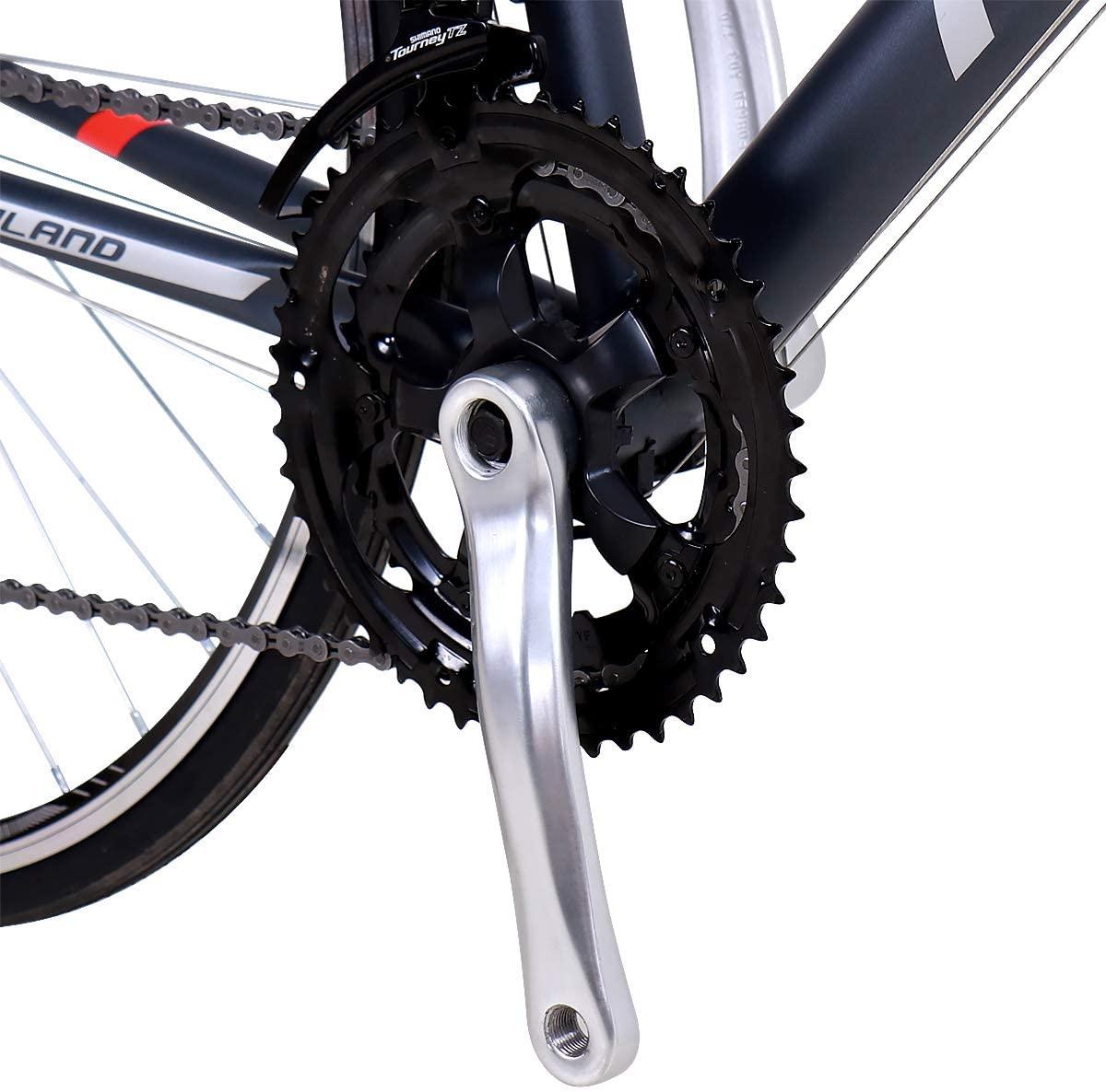 Hiland Vernier Road Bike Steel 700C Racing Bicycle for Men Urban City Commuter Bike  14 Speed Bike Black 58cm