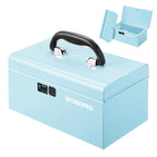 10.8" Mini Metal Tool Box with Removable Tray | Steel Toolbox, One-Button Latch, PP Handle, Removable Tray, Portable Storage, Home and Workshop Organization