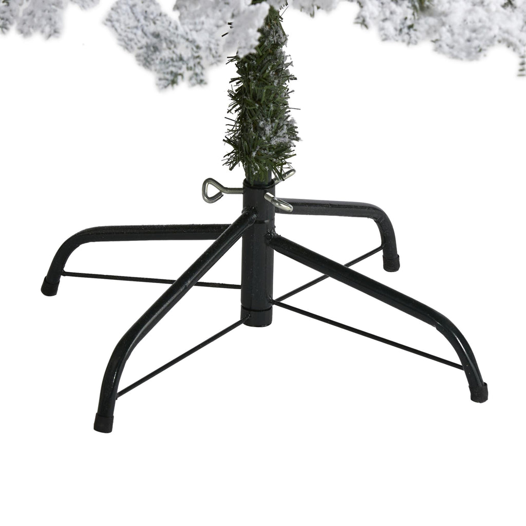 Nearly Natural 6' Green Spruce Flocked Artificial Christmas Tree Prelit 250 Clear LED Lights