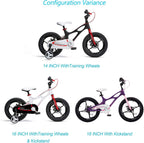 RoyalBaby Kids Bike Boys Girls Space Shuttle White 14 Inch Magnesium 2 Hand Disc Brakes Training Wheels