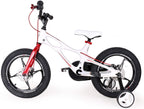 RoyalBaby Kids Bike Boys Girls Space Shuttle White 14 Inch Magnesium 2 Hand Disc Brakes Training Wheels
