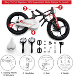RoyalBaby Kids Bike Boys Girls Space Shuttle White 14 Inch Magnesium 2 Hand Disc Brakes Training Wheels