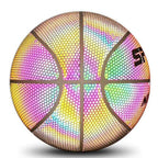 Famure Training Ball|Holographic Glowing Reflective Basketball Lighted Flash Glow Perfect Night Game Toy Gift for Kids Boys Indoor and Outdoor Use