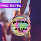 Holographic Glowing Reflective Basketball Lighted Flash Glow Basketball Perfect Night Game Toy Gift For Kids Boys Indoor And Outdoor Use