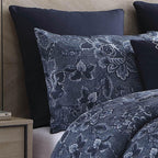 Riverbrook Home 9 Piece Comforter Set, King, Blue, Monique, Polyfill