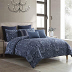 Riverbrook Home 9 Piece Comforter Set, King, Blue, Monique, Polyfill