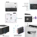 led android hd wifi projector blue-tooth lcd home theater wlan online apps tv