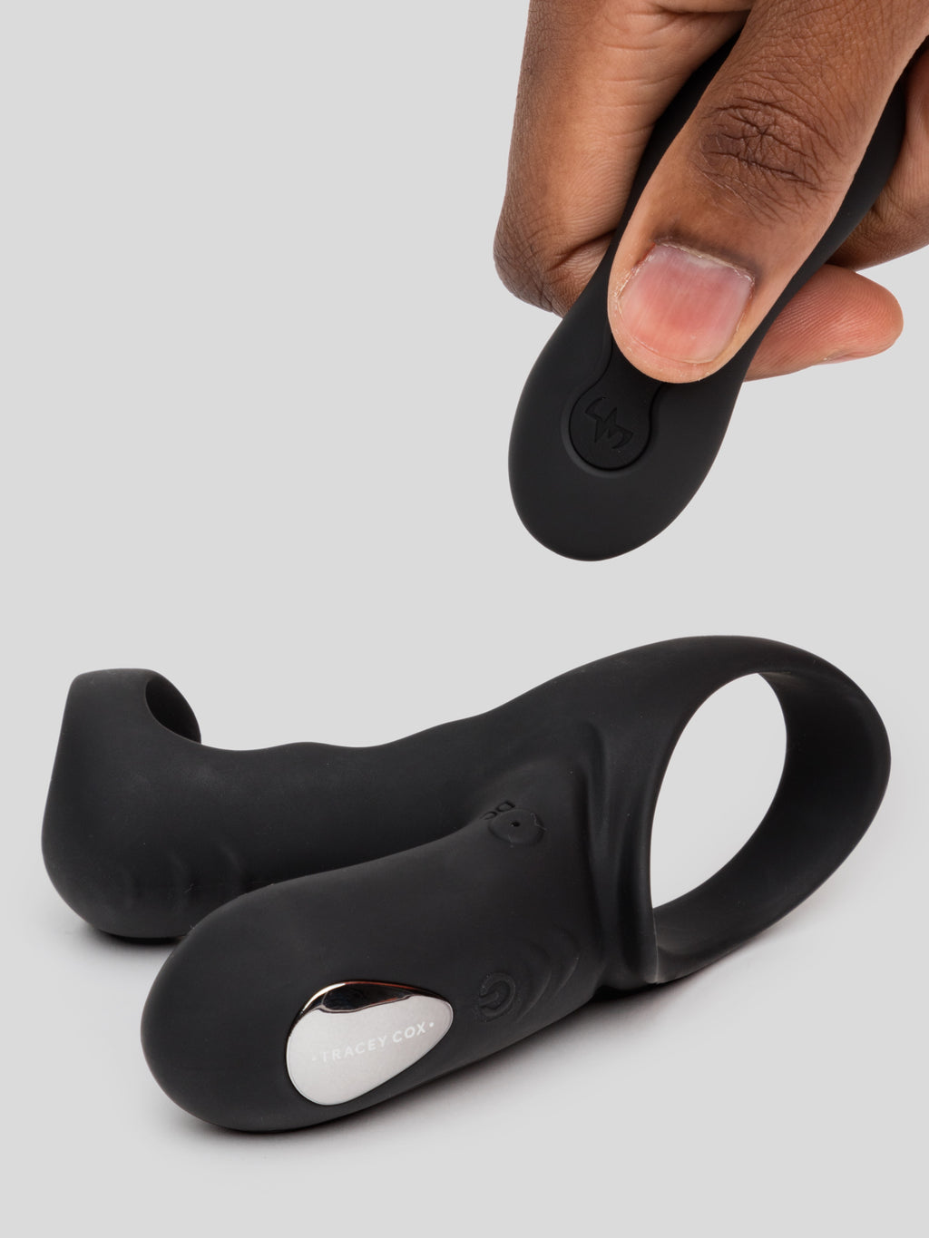 Tracey Cox EDGE Rechargeable Remote Control Penis Sleeve and Clitoral Stimulator, Black