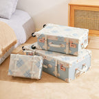 Trunk Combination Luggage Set, 3 Piece Hard Shell Retro Travel Suitcase with Wheels(Plaid,26"+20"+12")
