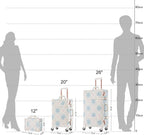 Trunk Combination Luggage Set, 3 Piece Hard Shell Retro Travel Suitcase with Wheels(Plaid,26"+20"+12")