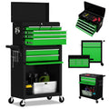 8-Drawer High Capacity Rolling Tool Chest, Removable Cabinet StoraTool Box with Wheels and Drawers, Detachable Toolbox with Lock for Workshop Mechanics Garage(Black&Green)