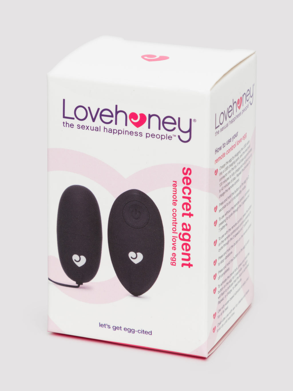 Lovehoney Secret Agent Rechargeable Remote Control Love Egg, Black | Black